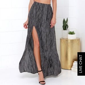 Lulus slit black and white maxi